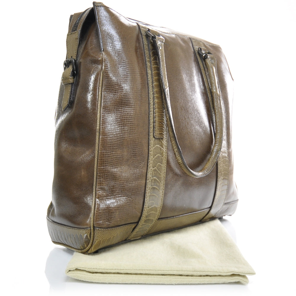 Burberry Ostrich Travel Tote Brown 3 of 12