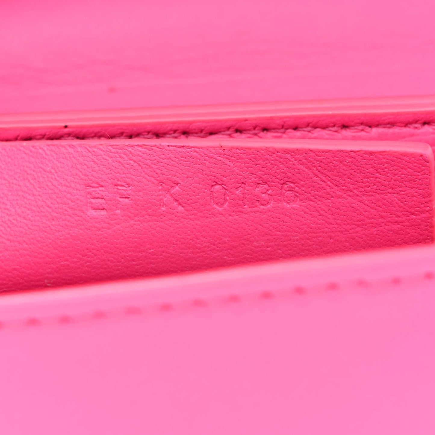 Calfskin Bow Cut Chain Wallet Fuchsia