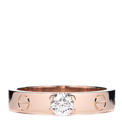 Cartier 18K Pink Gold Diamond .24ct LOVE Solitaire Engagement Ring 50 5.25 1 of 4
