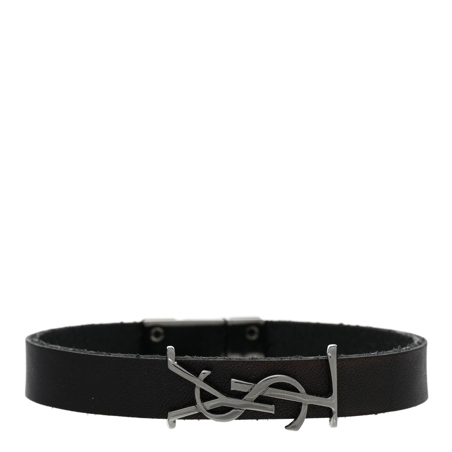 Calfskin Monogram Bracelet M Black