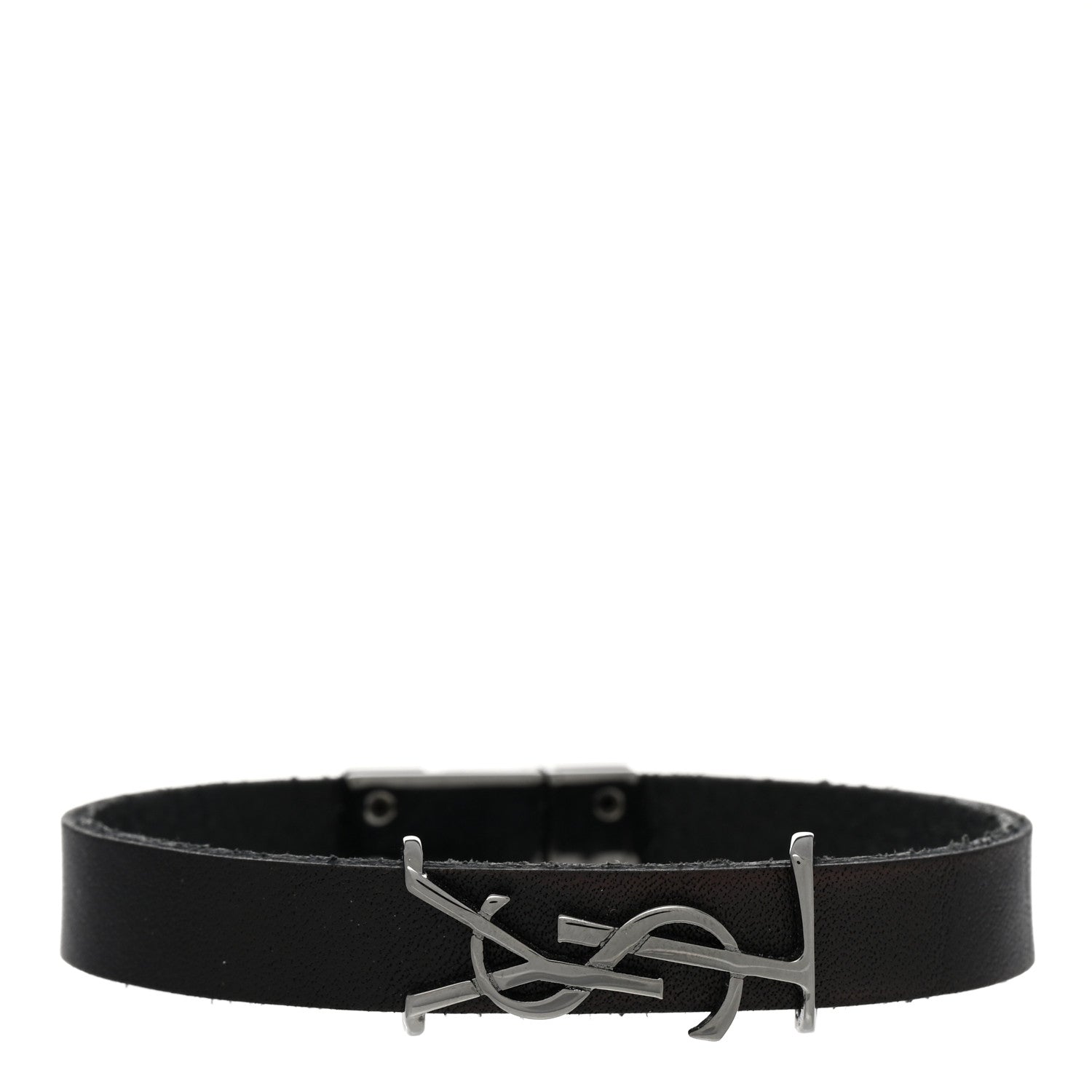 Saint Laurent Calfskin Monogram Bracelet M Black 1 of 4