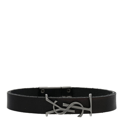 Saint Laurent Calfskin Monogram Bracelet M Black 1 of 4
