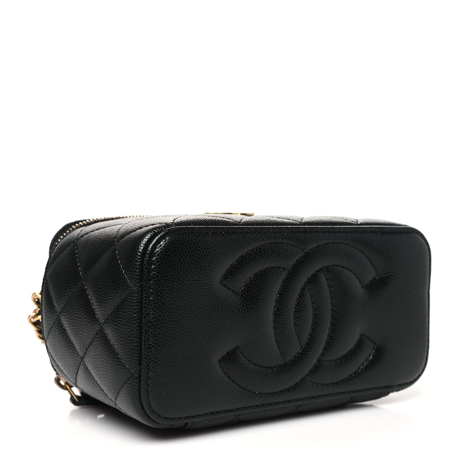 Chanel Caviar Quilted Coco Bracelet Vanity Case With Chain Black 5 of 11