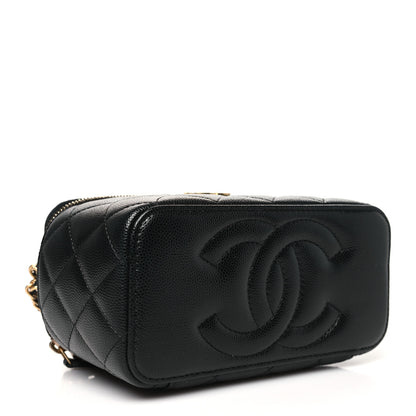 Chanel Caviar Quilted Coco Bracelet Vanity Case With Chain Black 5 of 11
