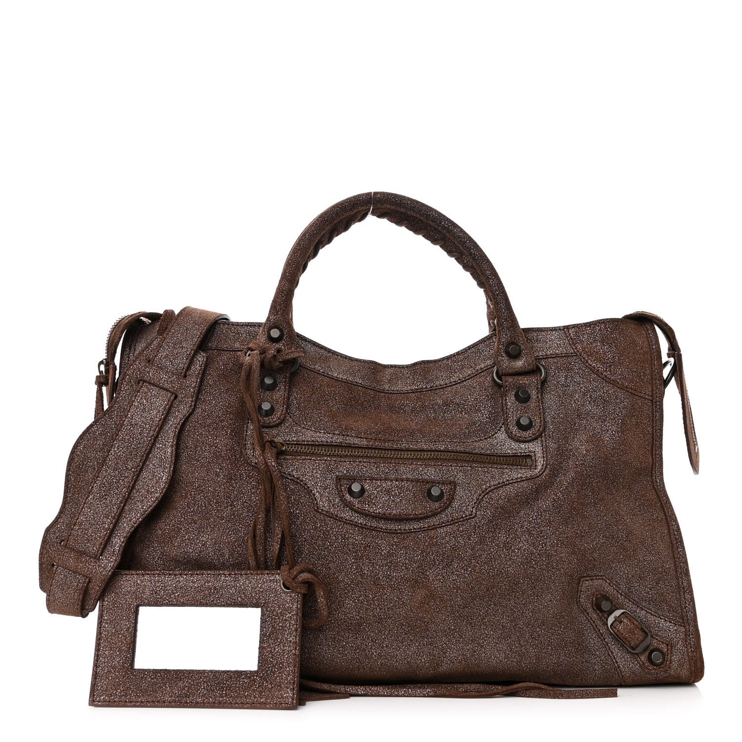 Balenciaga Metallic Craquele Calfskin Classic Hardware City Bronze 1 of 9