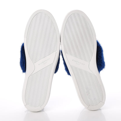 Givenchy Calfskin Mink Fur Womens Urban Street Sneakers 41 White Electric Blue 7 of 12