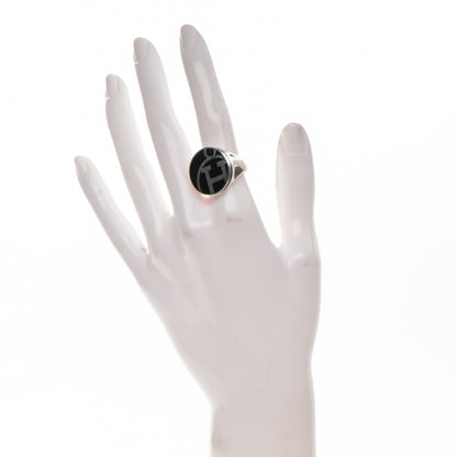 Hermes Sterling Silver Enamel Ring 52 6.25 Black 2 of 4