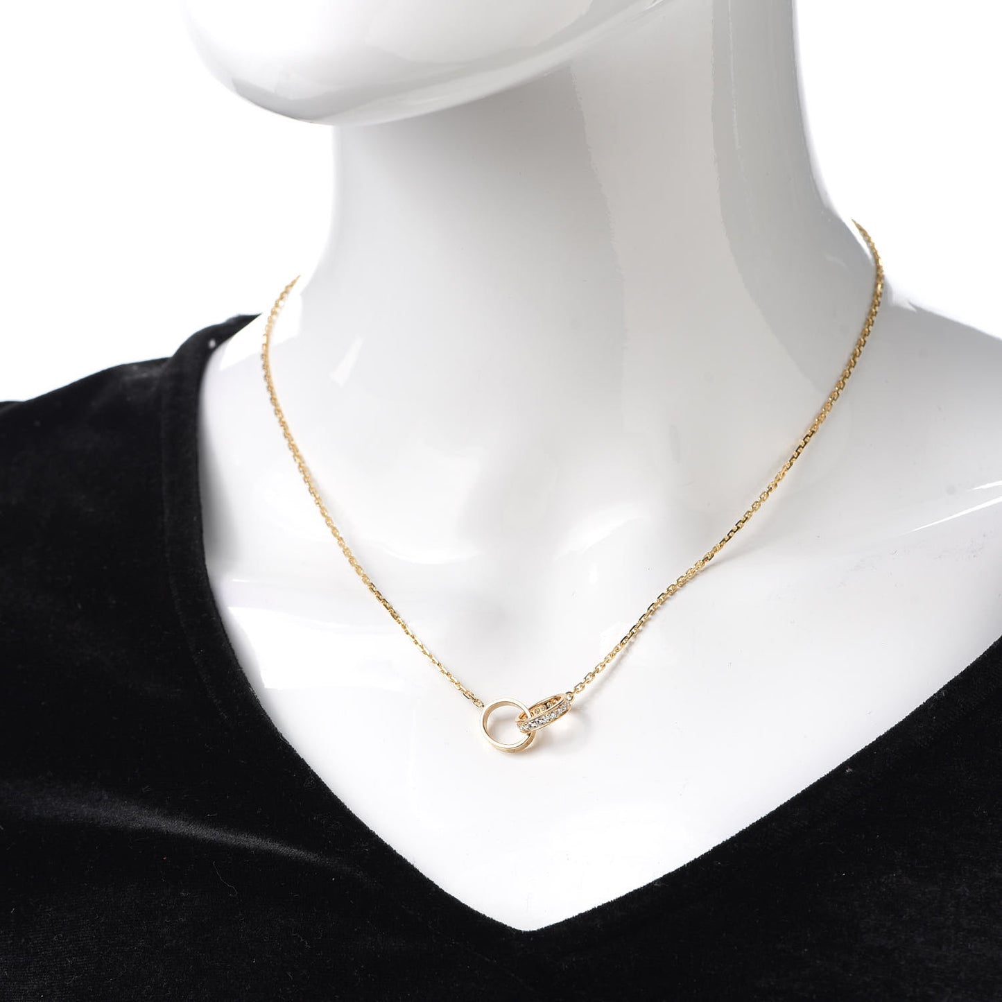 18K Yellow Gold Diamond Interlocking LOVE Necklace