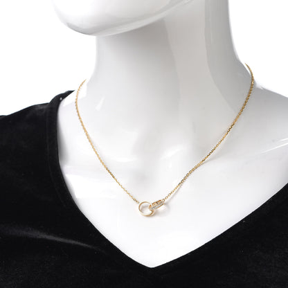 Cartier 18K Yellow Gold Diamond Interlocking LOVE Necklace 2 of 7