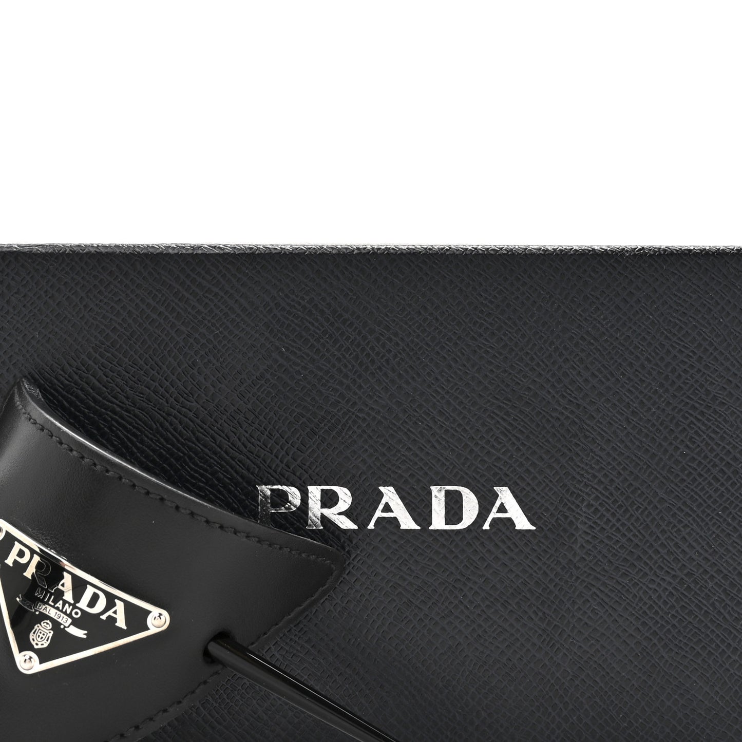 City Calfskin Hair Clip Black