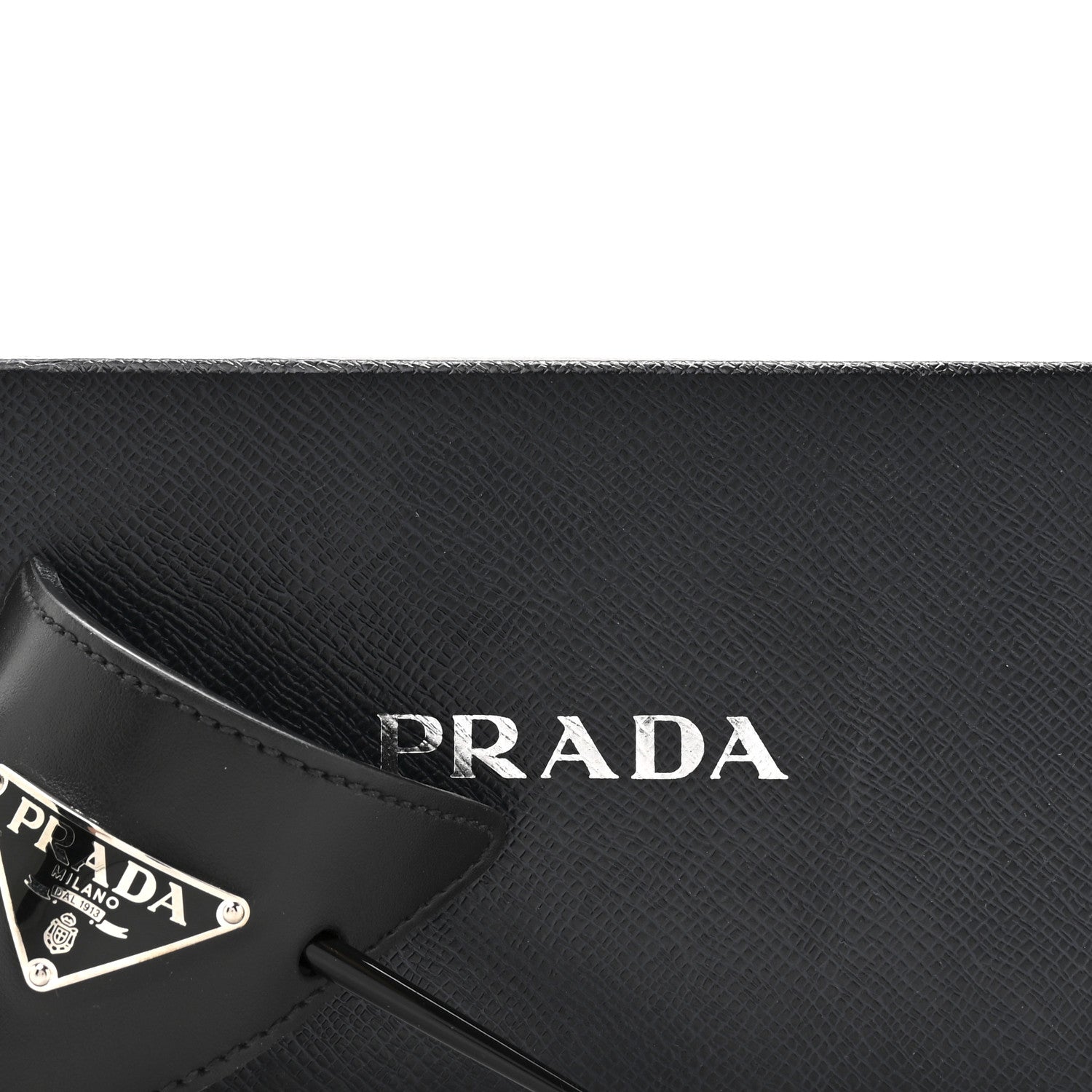 Prada City Calfskin Hair Clip Black 5 of 5