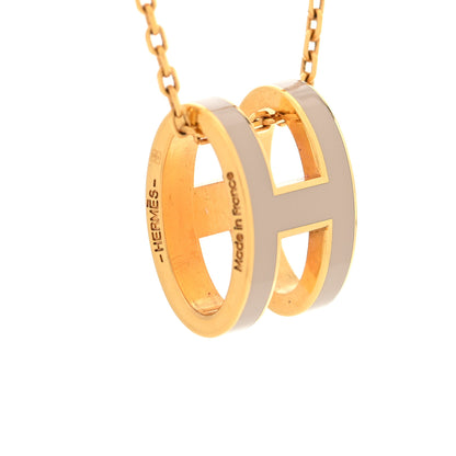 Hermes Lacquered Gold Pop H Pendant Necklace Marron Glace 4 of 6
