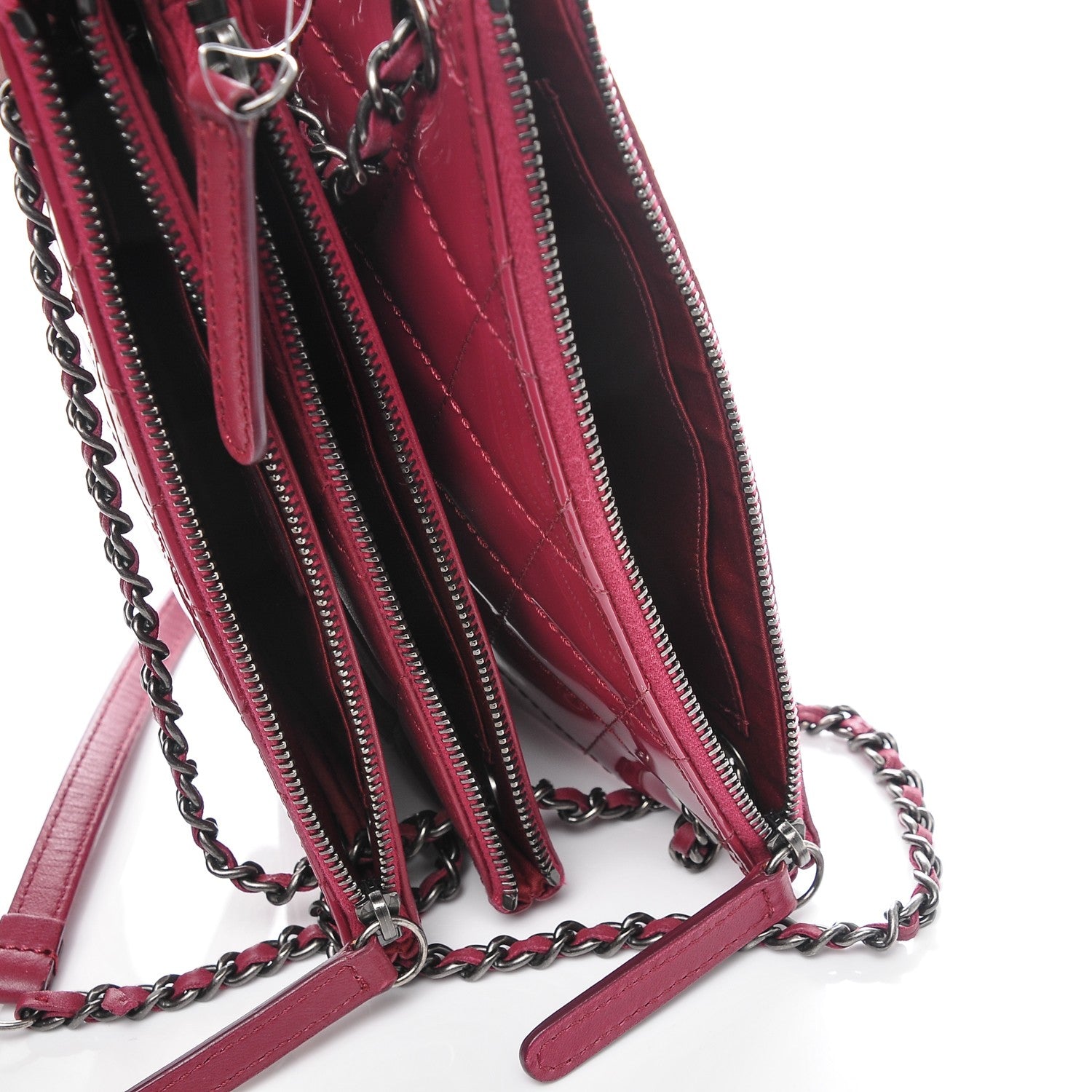 Chanel Patent Quilted Crossbody Pink 5 of 10
