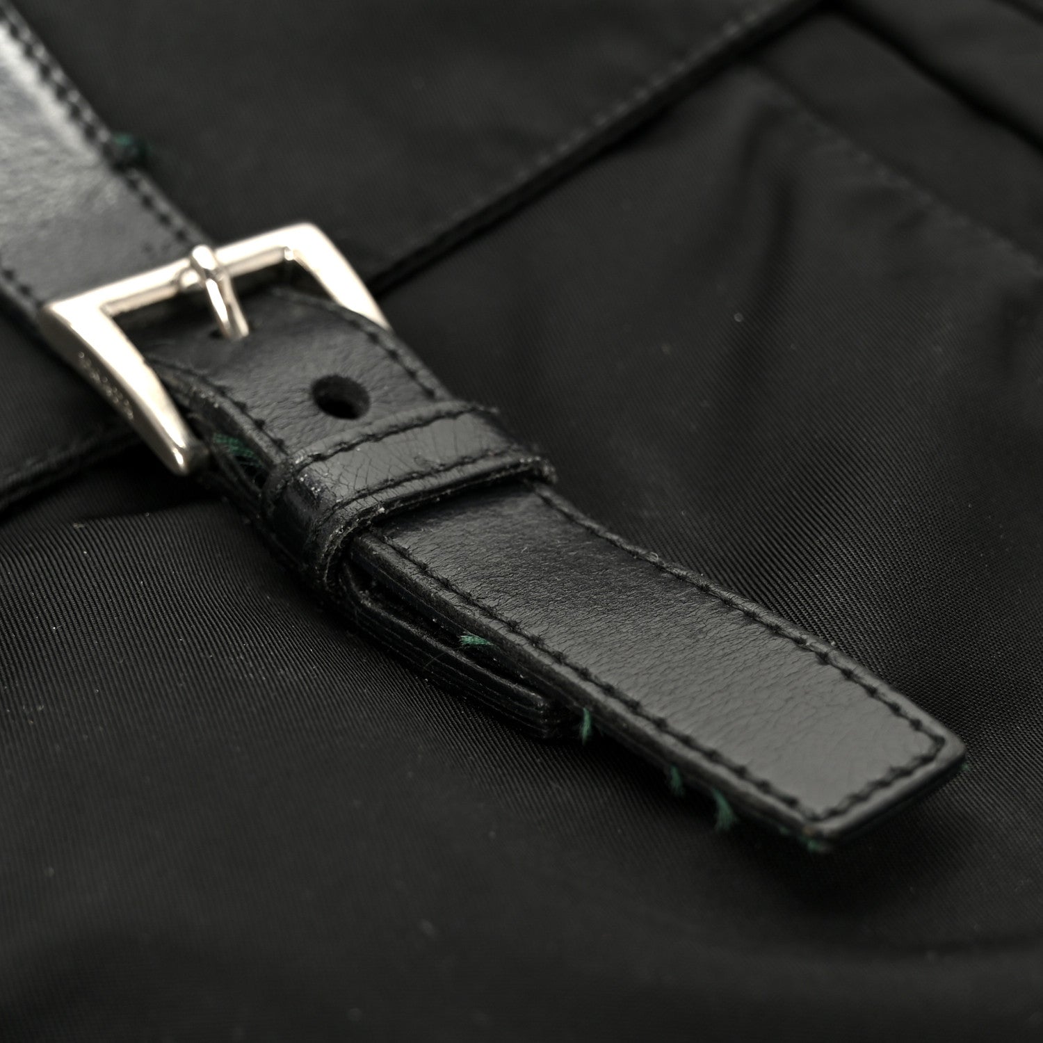 Prada Tessuto Nylon Saffiano Double Buckle Messenger Shoulder Bag Black 11 of 13