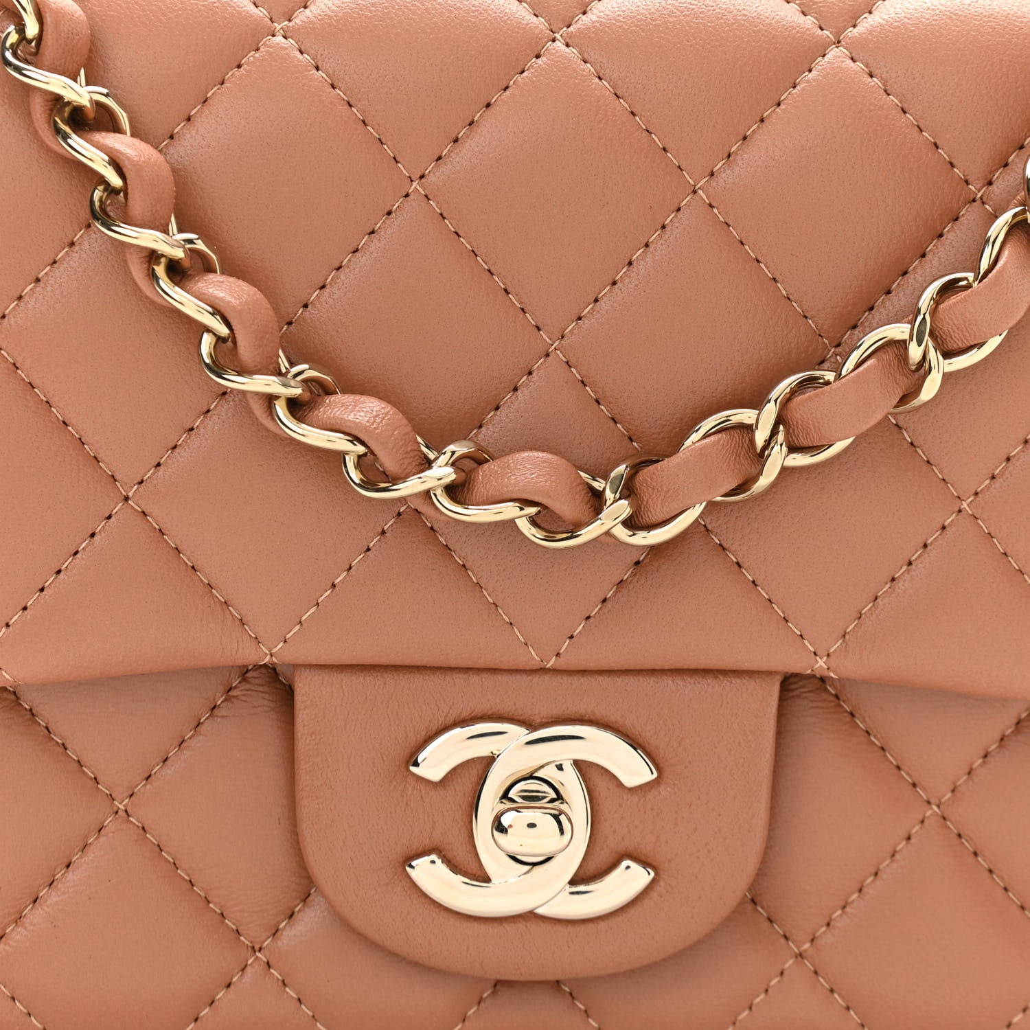 Chanel Lambskin Quilted Mini Square Flap Brown 8 of 11