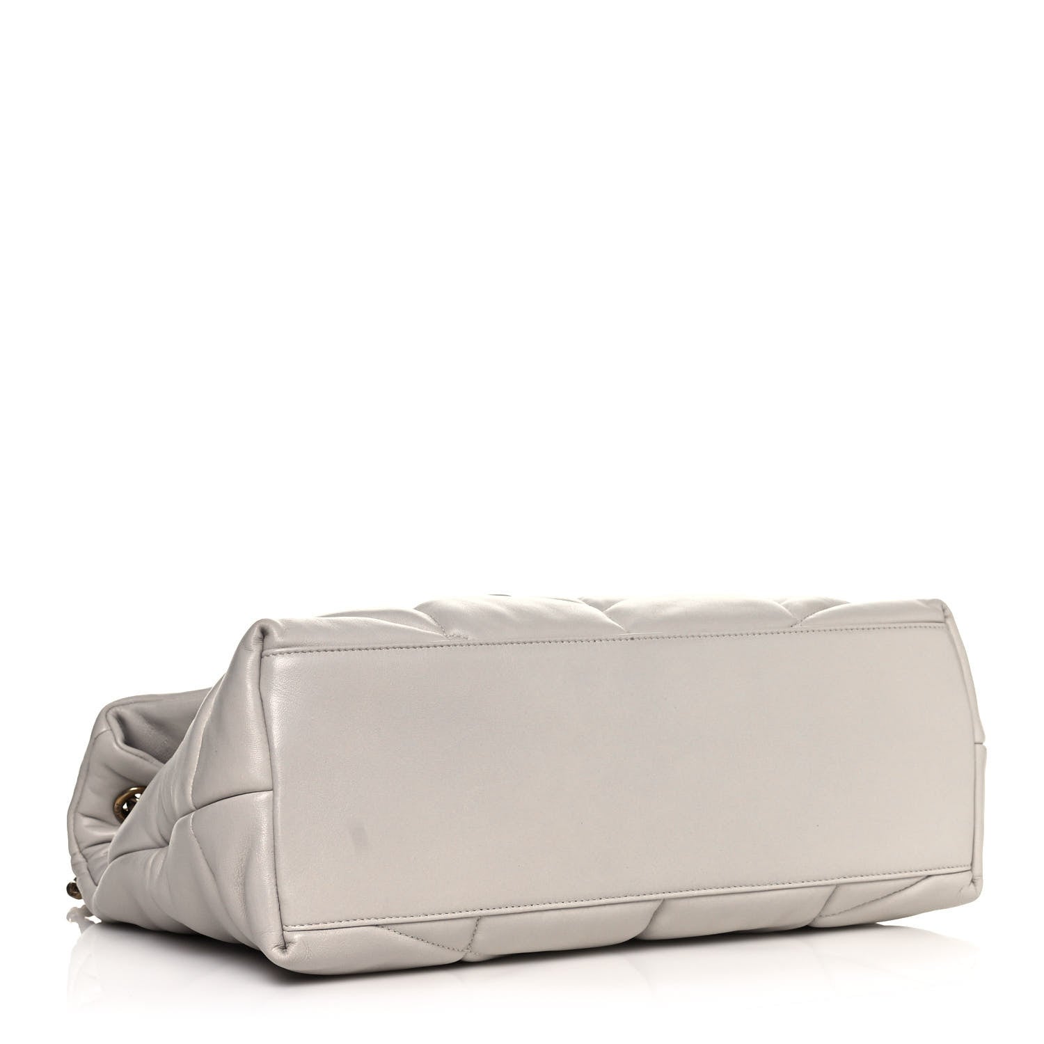 Saint Laurent Lambskin Quilted Medium Loulou Puffer Monogram Chain Satchel Crema Soft 4 of 12
