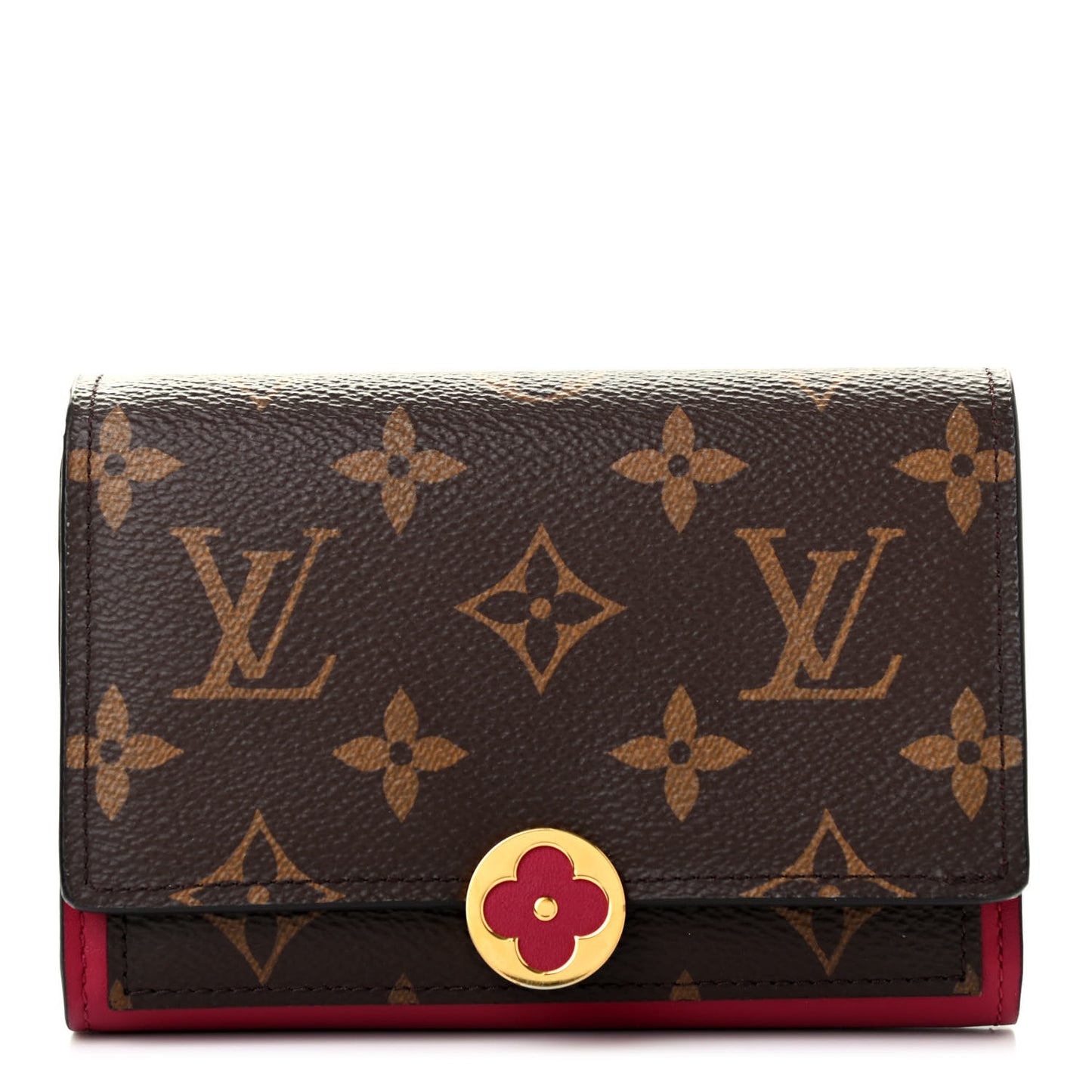 Monogram Flore Compact Wallet Fuchsia