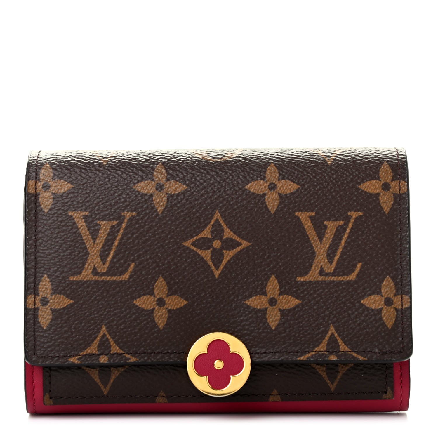 Louis Vuitton Monogram Flore Compact Wallet Fuchsia 1 of 7