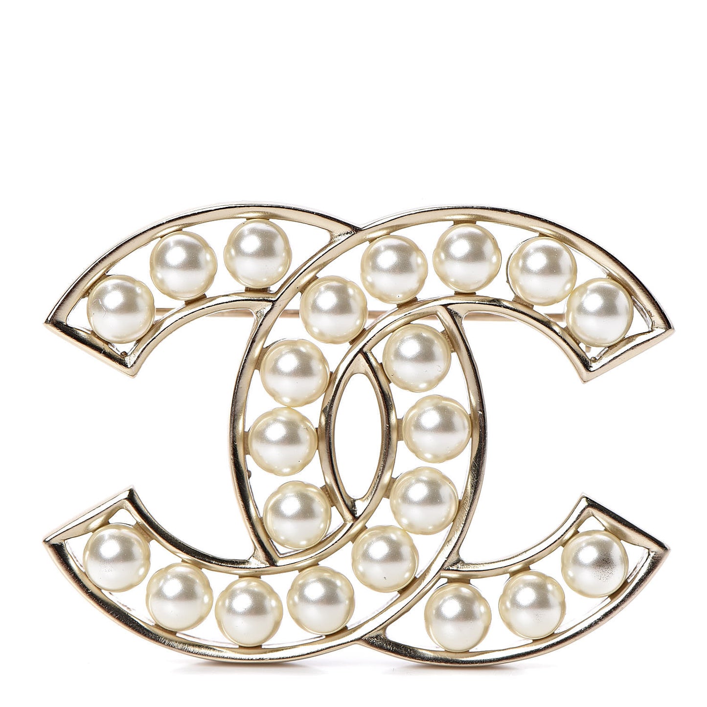 Pearl CC Brooch Light Gold