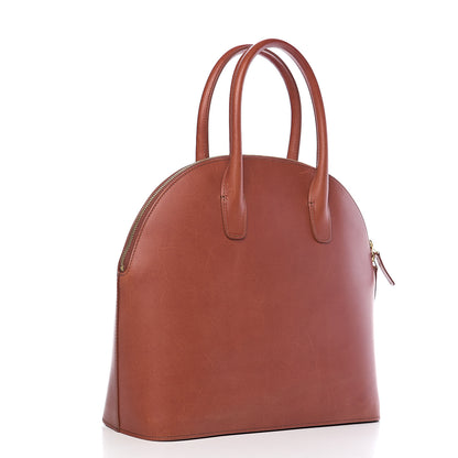 Mansur Gavriel Calfskin Top Handle Rounded Bag Brandy 2 of 12