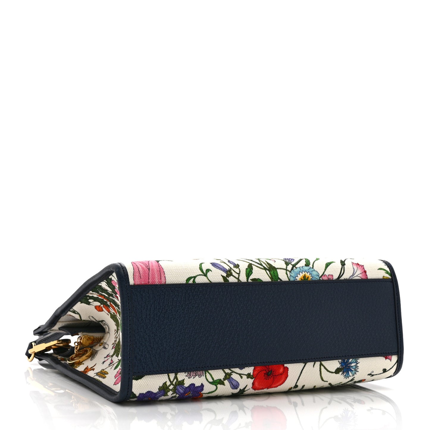 Canvas Medium Flora Tote White Multicolor Blue Agata