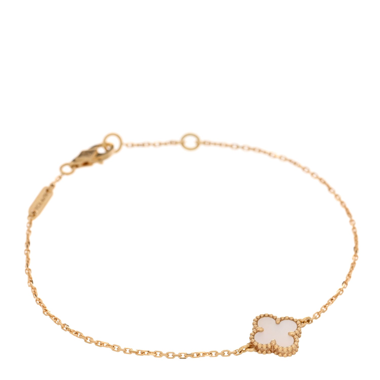 Van Cleef & Arpels 18K Yellow Gold Mother of Pearl Sweet Alhambra Bracelet 1 of 4
