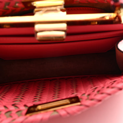 Fendi Vitello King Shiny Nappa Intreccio Small Peekaboo I SEE U Satchel Pink Dalia 5 of 10