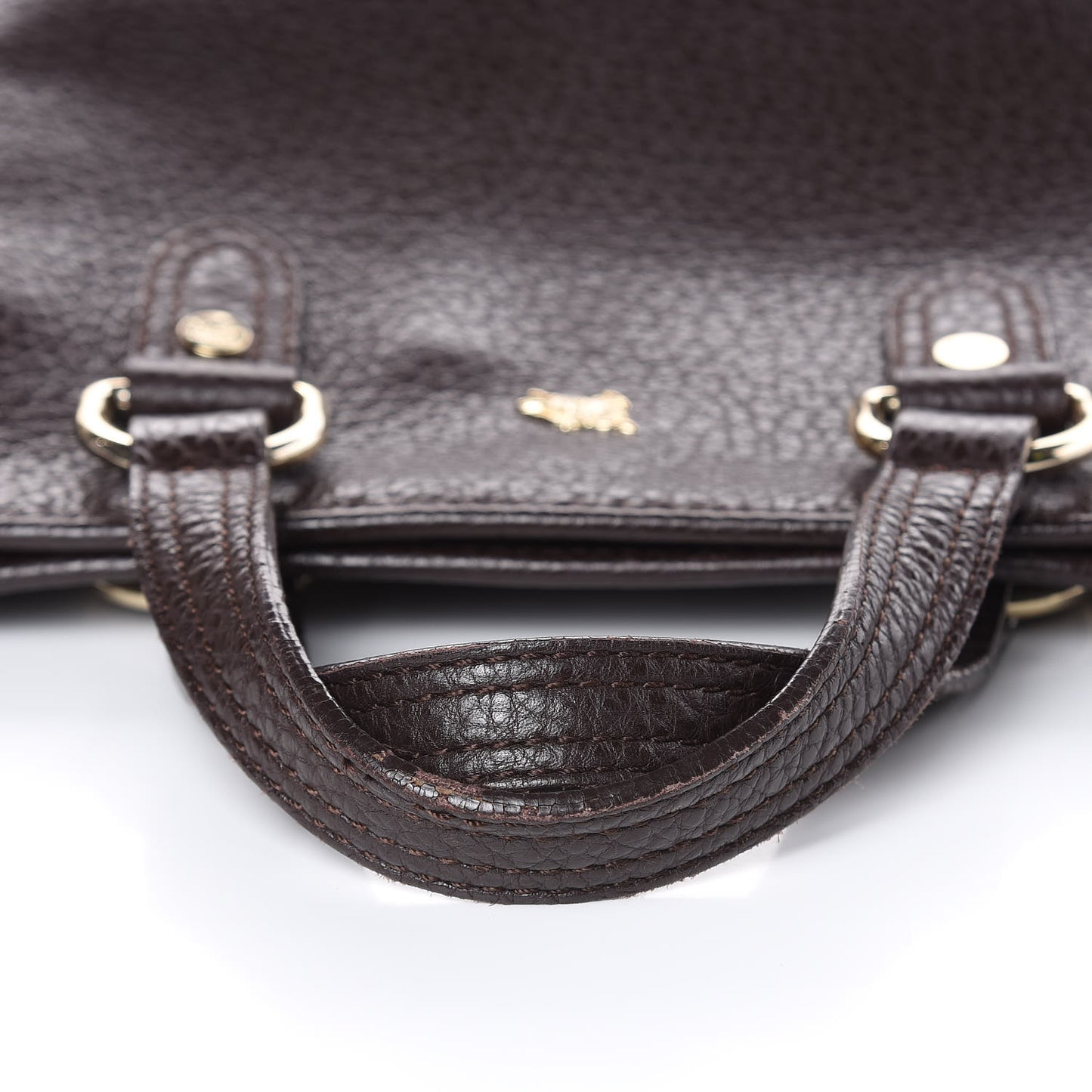 Grainy Calfskin Tote Dark Brown
