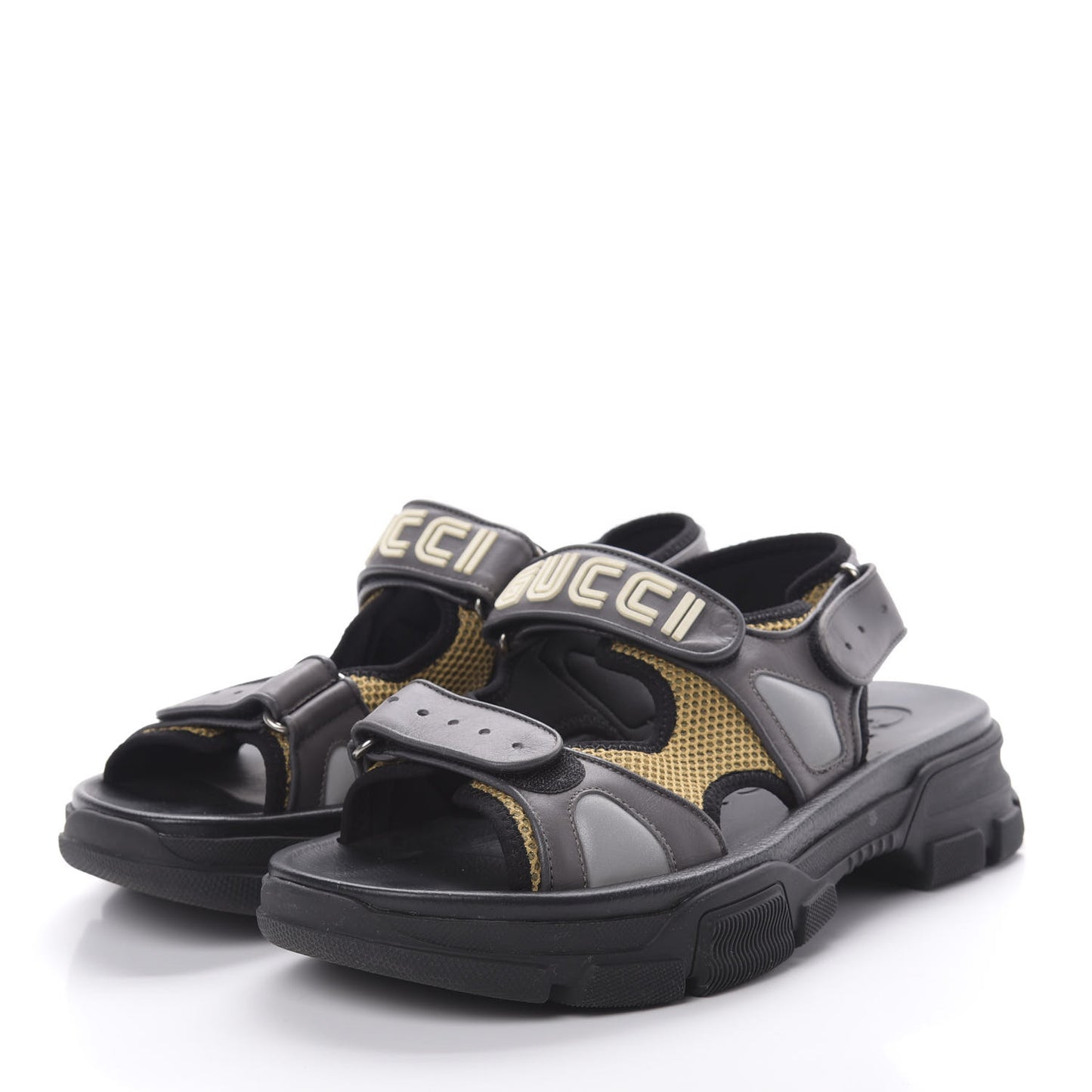 X SEGA Nappa Mesh Mens Aguru Sandals 9 Loess Black