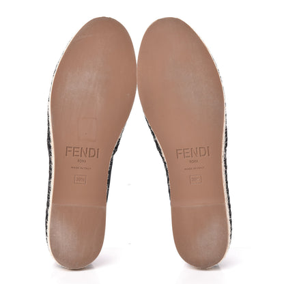 Fendi Canvas Mesh FF Colibri Espadrilles 39.5 Black Tobacco Moro 5 of 11