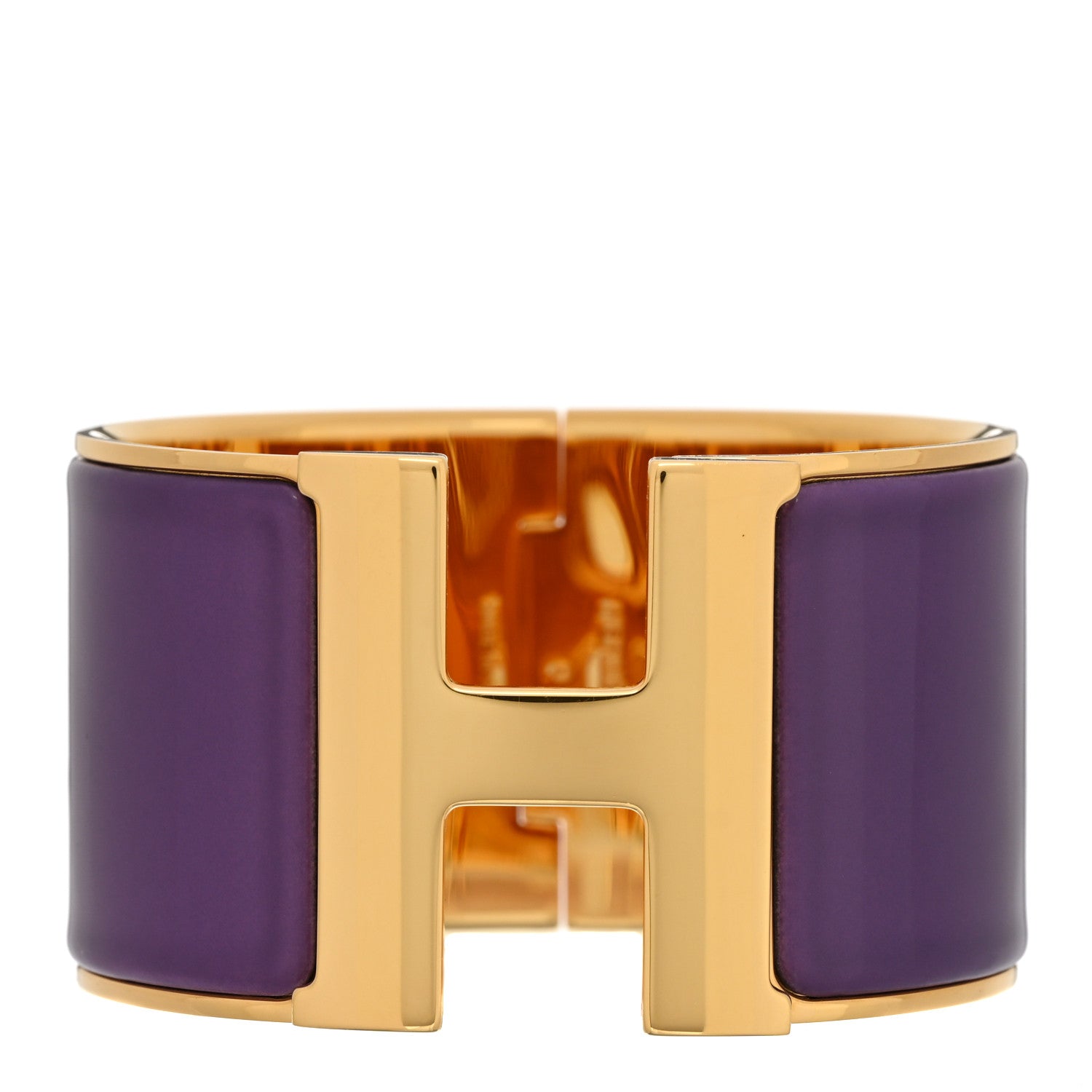 Hermes Enamel Extra Wide Clic Clac H Bracelet GM Pourpre 1 of 4
