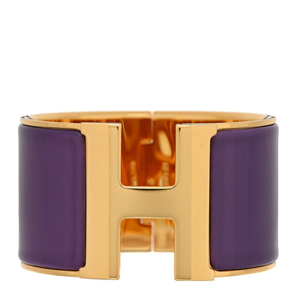 Hermes Enamel Extra Wide Clic Clac H Bracelet GM Pourpre 1 of 4