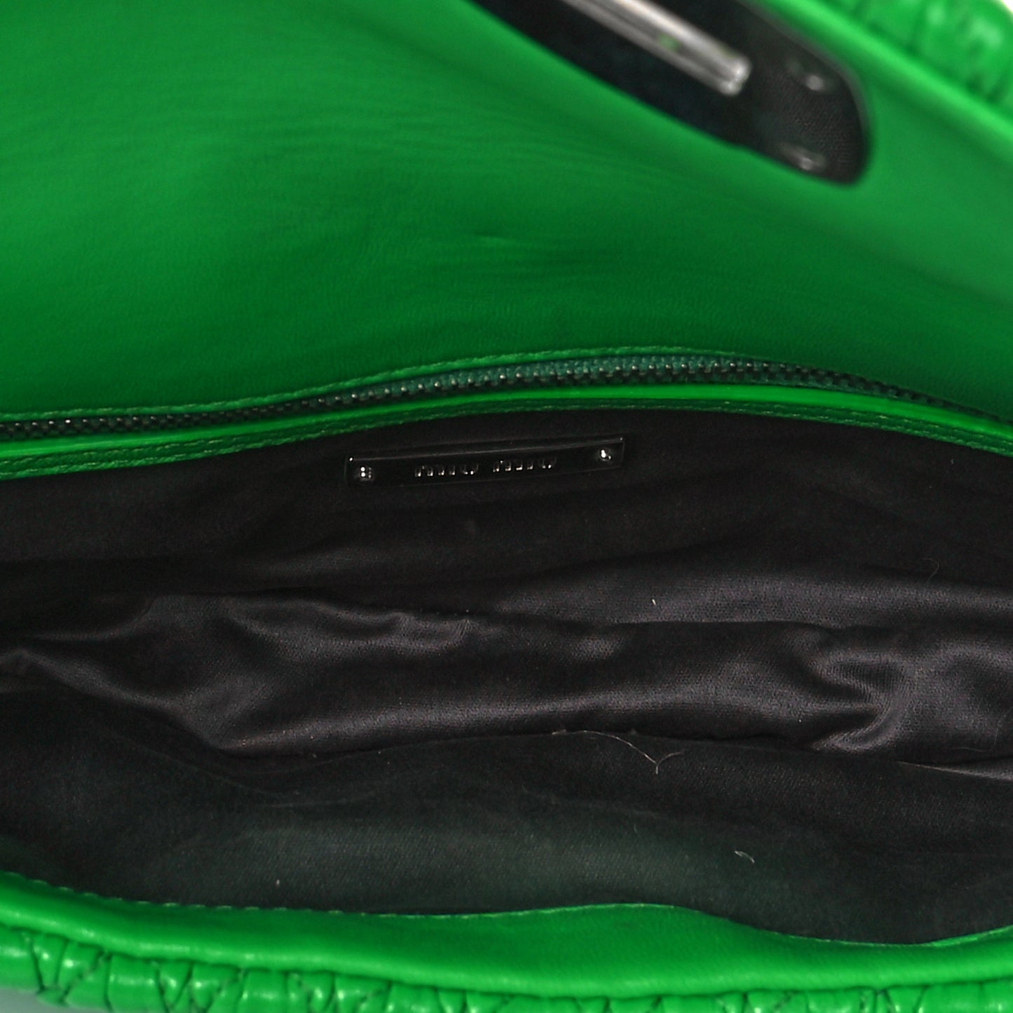 Nappa Matelasse Crystal Flap Clutch Green