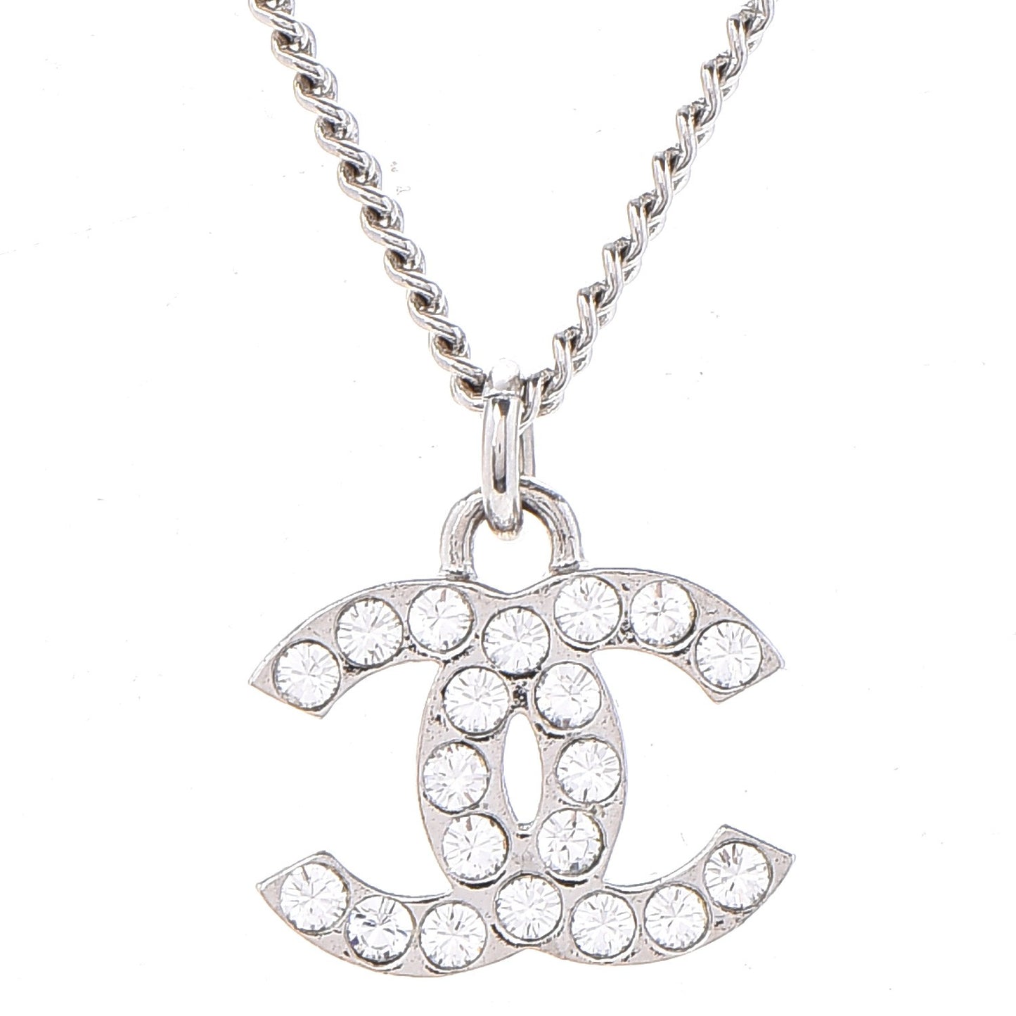 Crystal Timeless CC Necklace Silver