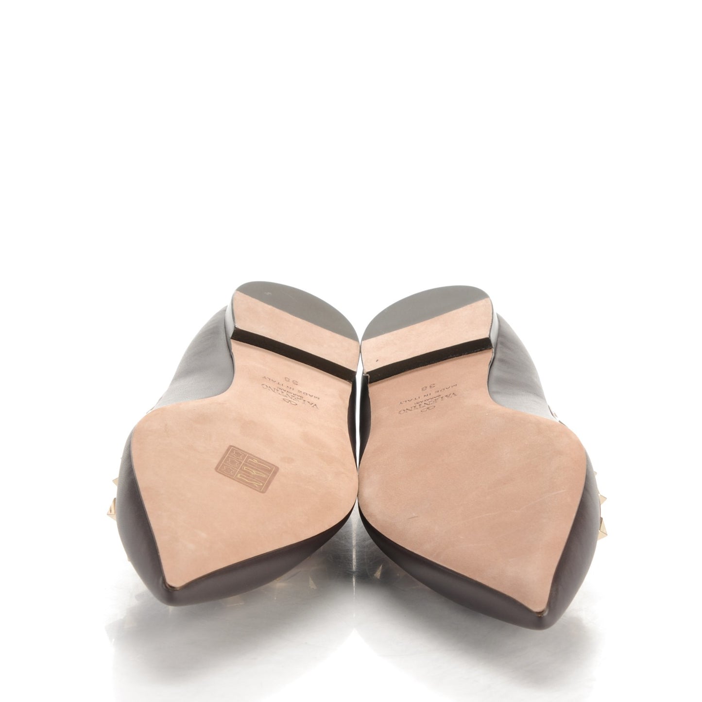 Nappa Rockstud Ballerina Flats 38 Griotte
