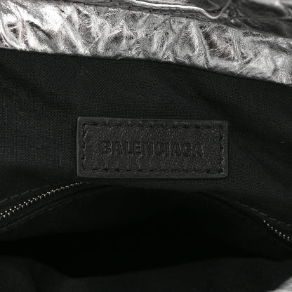 Balenciaga Crushed Calfskin Quilted Crush Small Tote Bag Silver 6 of 10