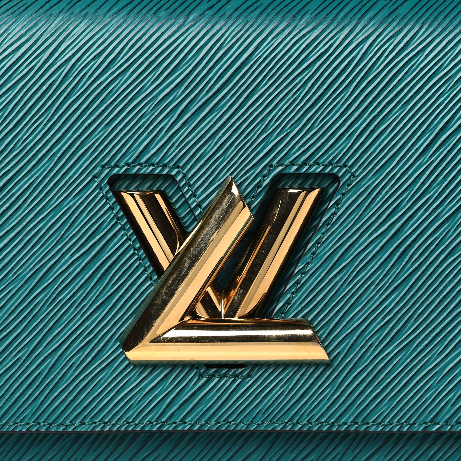 Louis Vuitton Epi Twist Shoulder Bag MM Emeraude Indigo 7 of 9