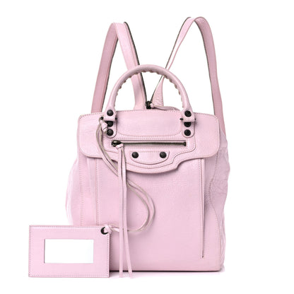 Balenciaga Agneau Classic Hardware Zip Traveler Backpack Rose Poudre Rose Petunia 2 of 17
