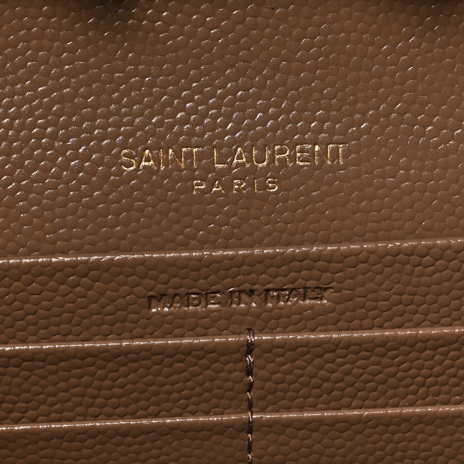 Saint Laurent Grain De Poudre Matelasse Chevron Monogram Chain Wallet Taupe 6 of 8