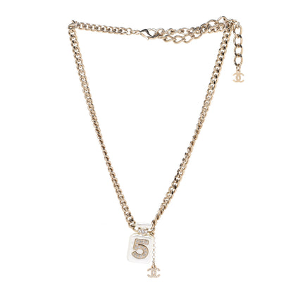Chanel Resin Crystal CC No 5 Perfume Bottle Necklace 3 of 6