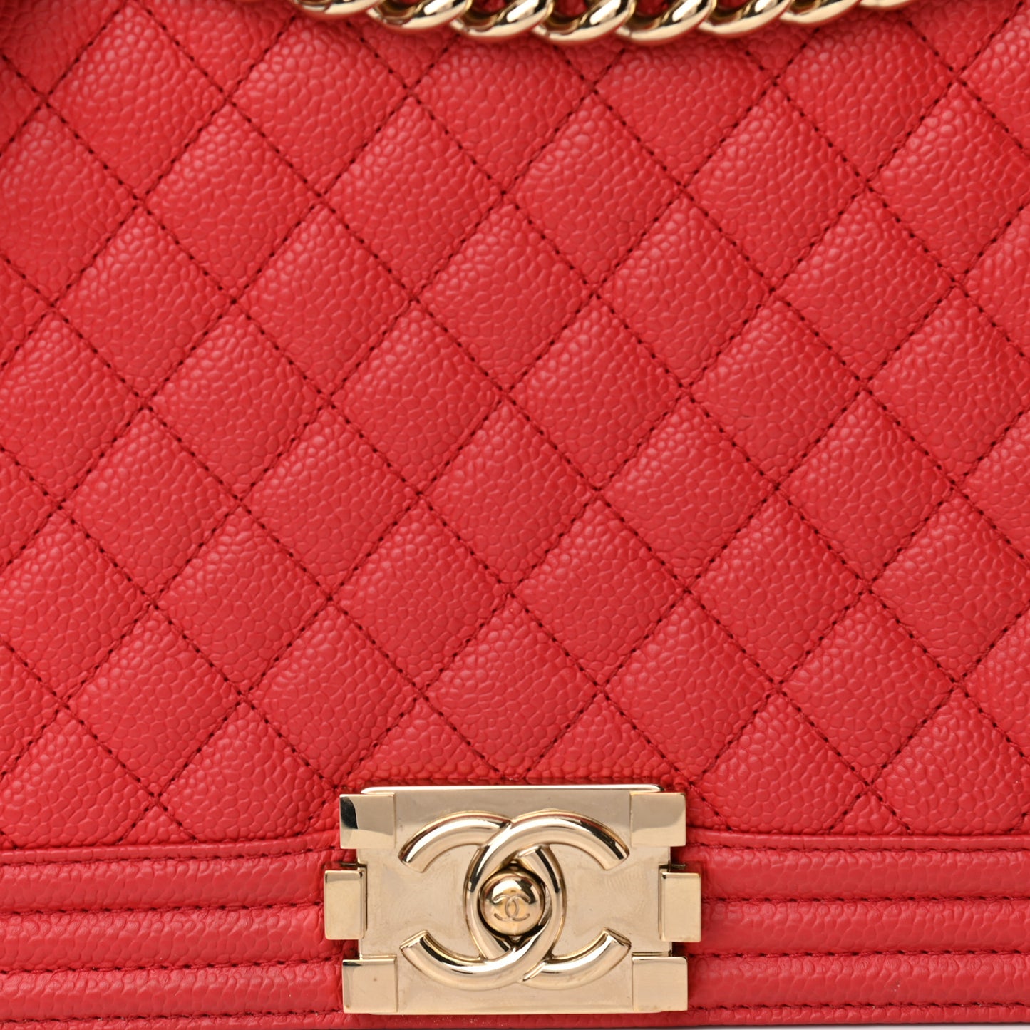 Caviar Quilted New Medium Boy Flap Dark Red