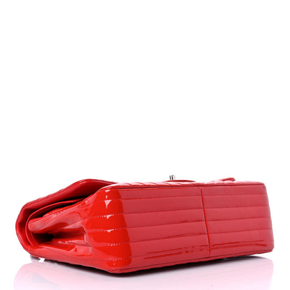 Chanel Patent Chevron Quilted Jumbo Double Flap Red 3 of 8