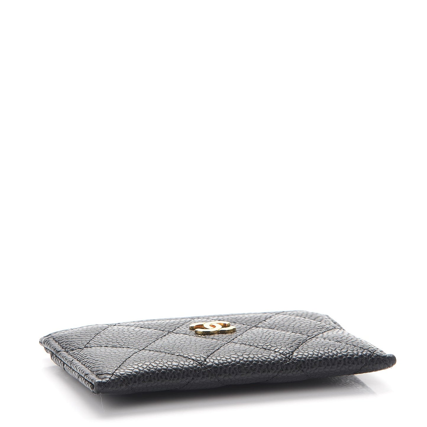 Caviar Quilted Card Holder Black