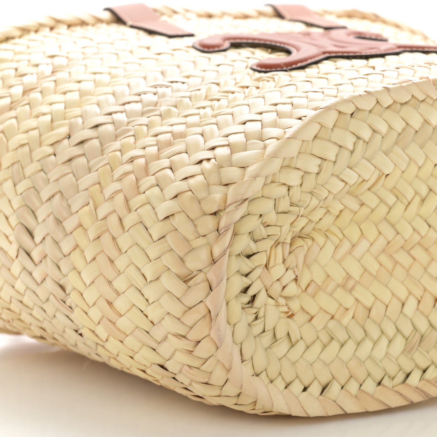 Celine Raffia Calfskin Triomphe Teen Panier Tan 6 of 9