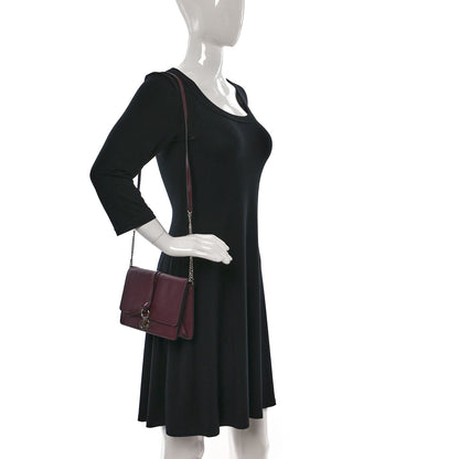 Chloe Grained Calfskin Alphabet Clutch Shoulder Bag Burgundy 2 of 12