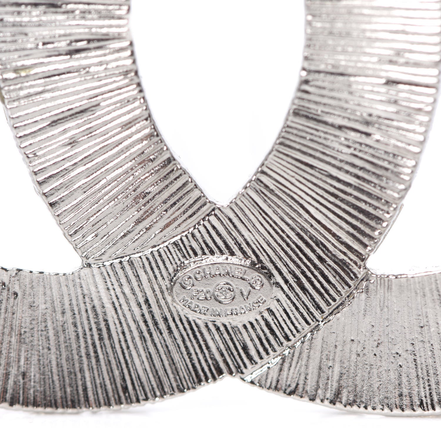 Chanel Baguette Crystal CC Brooch Silver 3 of 5
