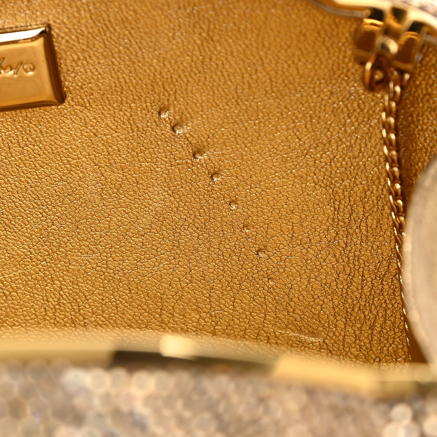 Swarovski Crystal Flower Minaudiere Clutch Gold