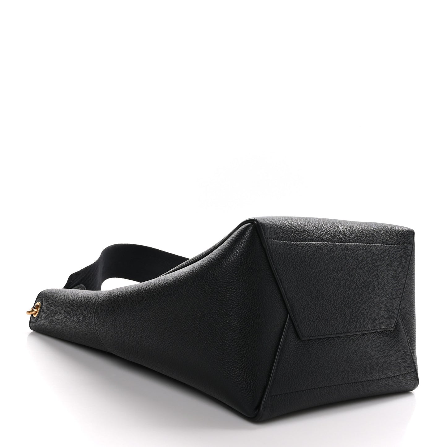 Soft Grained Calfskin Sangle Bucket Bag Black