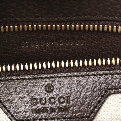Gucci Monogram Jumbo GG Textured Dollar Calfskin Web Tote Bag Camel Ebony New Acero 6 of 10