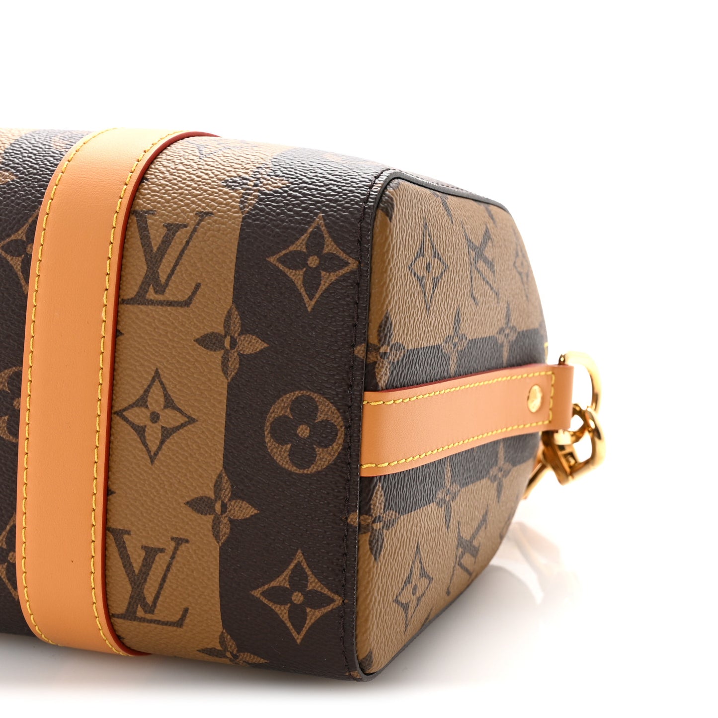 X NIGO Reverse Monogram Stripes City Keepall Bandouliere Brown